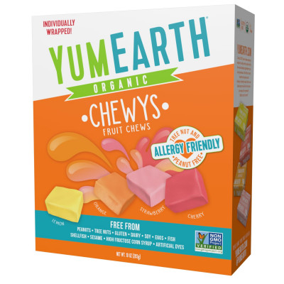 YumEarth Organic Chewys Fruit Flavored Candy Chews - Allergy Friendly, Gluten Free, Non-GMO